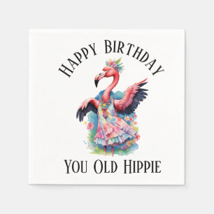 Serviette En Papier Joyeux Anniversaire Vieux Hippie Rétro Années Soix