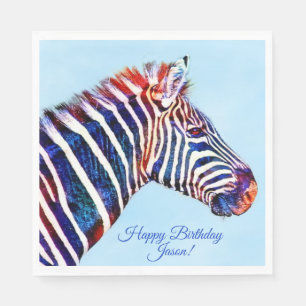 Serviette En Papier Joyeux anniversaire Zebra Imprimer des serviettes 