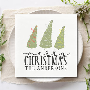 Serviette En Papier Joyeux arbres de Noël Joyeux Jardins Jours fériés