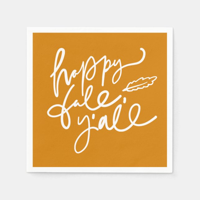 Serviette En Papier Joyeux automne Y'all (Devant)