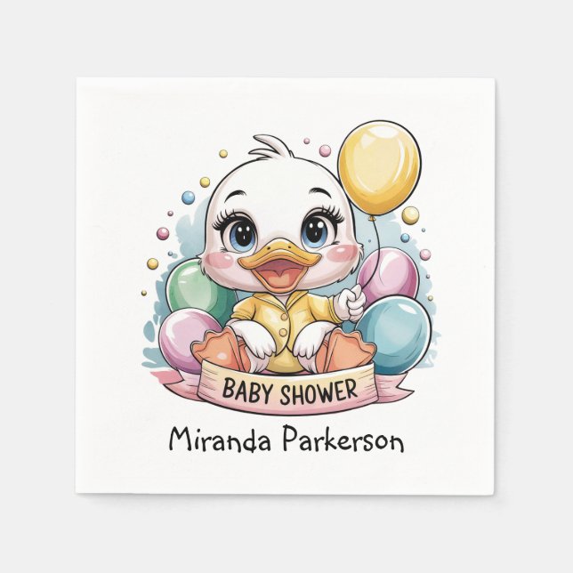 Serviette En Papier Joyeux Baby shower de canard (Devant)