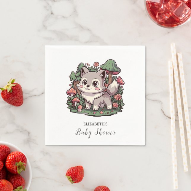 Serviette En Papier Joyeux Baby shower Wolf Joueur (En situation)