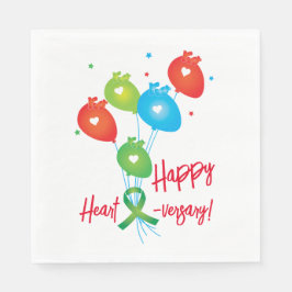 Serviette En Papier Joyeux Ballons Coeur versary