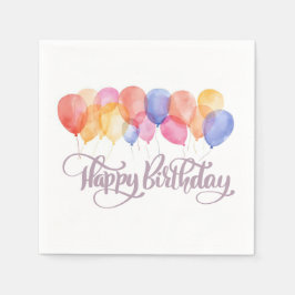 Serviette En Papier Joyeux Ballons d'anniversaire Aquarelle fête d'ann