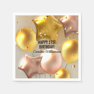 Serviette En Papier Joyeux Ballons d'anniversaire Parties scintillant