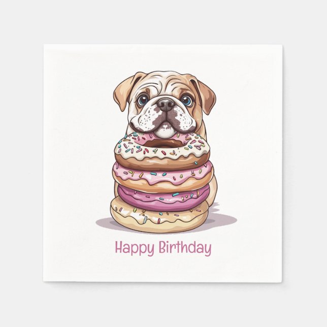 Serviette En Papier Joyeux Bulldogs anglais (Devant)