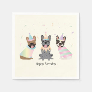 Serviette En Papier Joyeux Bulldogs français