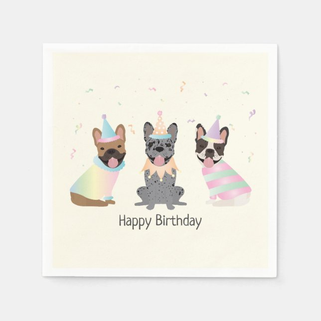 Serviette En Papier Joyeux Bulldogs français (Devant)