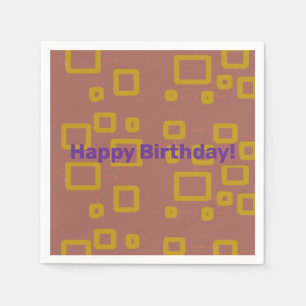 Serviette En Papier Joyeux Carrés d'anniversaire