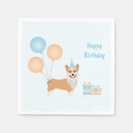 Serviette En Papier Joyeux Chien de Corgi Anniversaire