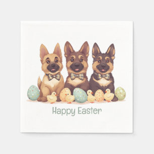 Serviette En Papier Joyeux Chiens bergers allemands de Pâques