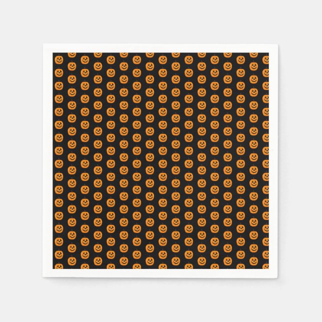 Serviette En Papier Joyeux Citrouille de sorcière de la fête d'Hallowe (Devant)