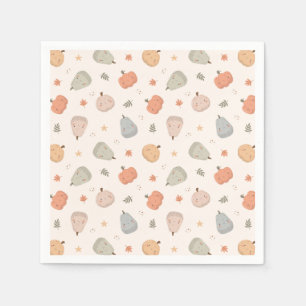 Serviette En Papier Joyeux Citrouille Motif - Papier Napkins