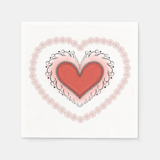 Serviette En Papier Joyeux Coeur Napkin