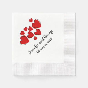 Serviette En Papier Joyeux Coeurs Saint Valentin Mariage serviettes