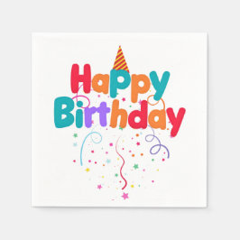 Serviette En Papier Joyeux Confetti anniversaire