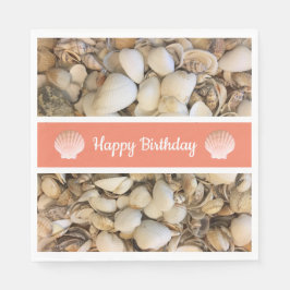 Serviette En Papier Joyeux Coquillages d'anniversaire