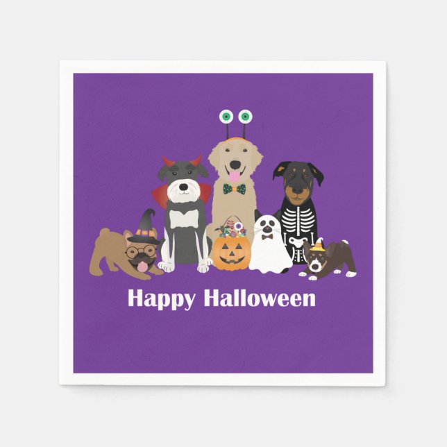 Serviette En Papier Joyeux Costumes Éffrayants pour animaux de compagn (Devant)