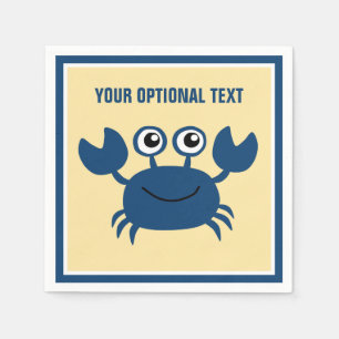 Serviette En Papier Joyeux Crabe texte personnalisé