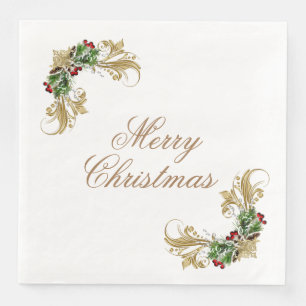 Serviette En Papier Joyeux dîner en papier de Noël