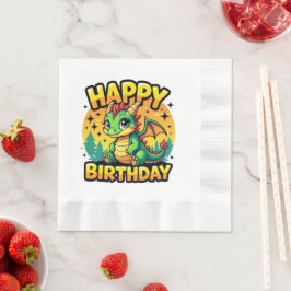 Serviette En Papier Joyeux dragon d'anniversaire