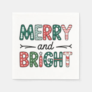 Serviette En Papier Joyeux et brillant Noël Famille Noël Noël