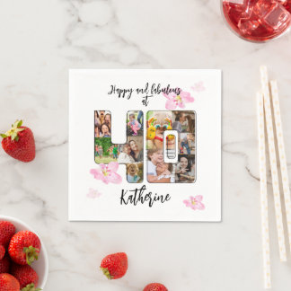 Serviette En Papier Joyeux et fabuleux 40e anniversaire Multi Photo