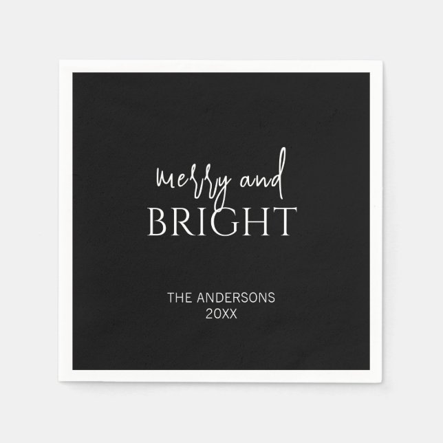 Serviette En Papier Joyeux et Joyeux Noël (Devant)