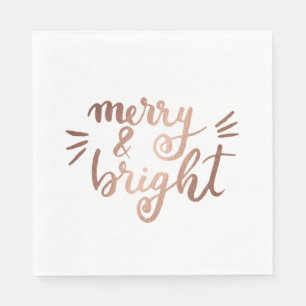 Serviette En Papier Joyeux et lumineux - cuivre
