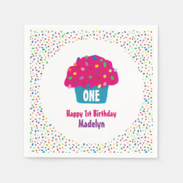 Serviette En Papier Joyeux gâteau d'anniversaire Sprinkles Frosted