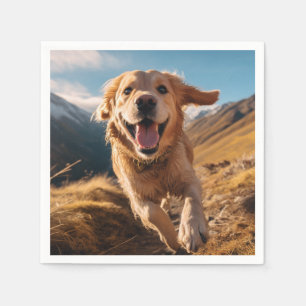Serviette En Papier Joyeux Golden Retriever en cours
