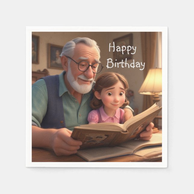 Serviette En Papier Joyeux Grampa d'anniversaire (Devant)