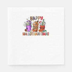 Serviette En Papier Joyeux Hallothanksmas Gnomes Halloween Thanksgivin