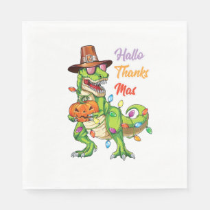 Serviette En Papier Joyeux Hallothanksmas T Rex Halloween Thanksgiving
