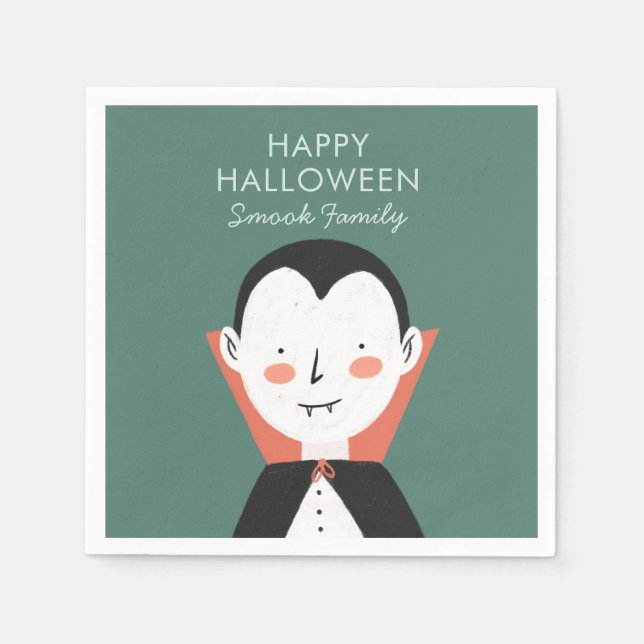 Serviette En Papier Joyeux Halloween Dracula (Devant)