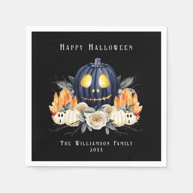 Serviette En Papier Joyeux Halloween Éffrayant Samhain Citrouille cris (Devant)