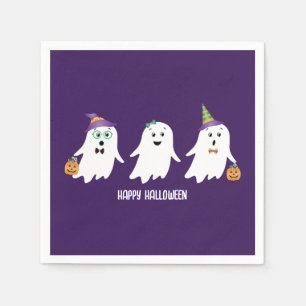 Serviette En Papier Joyeux Halloween Fantômes Trick Ou Treat
