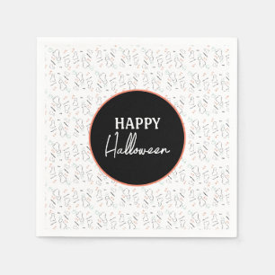 Serviette En Papier Joyeux Halloween Ghost Candy main Lettering Doodle