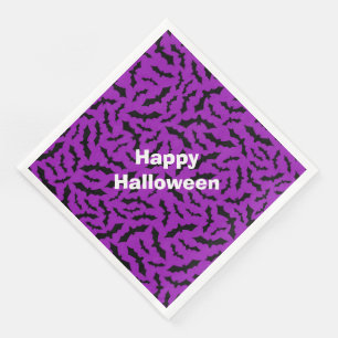 Serviette En Papier Joyeux Halloween moderne Parti Purple Bat