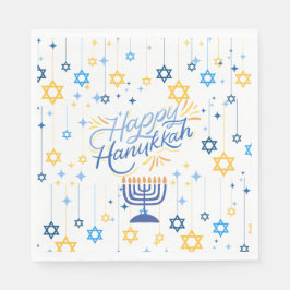 Serviette En Papier Joyeux Hanukkah Bleu Et Or