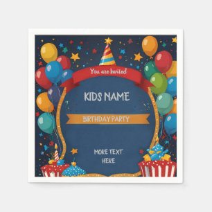 Serviette En Papier Joyeux Invitation d'anniversaire