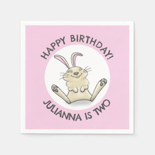 Serviette En Papier Joyeux lapin mignon personnalisé dessin animé anni