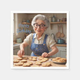 Serviette En Papier Joyeux mamie d'anniversaire