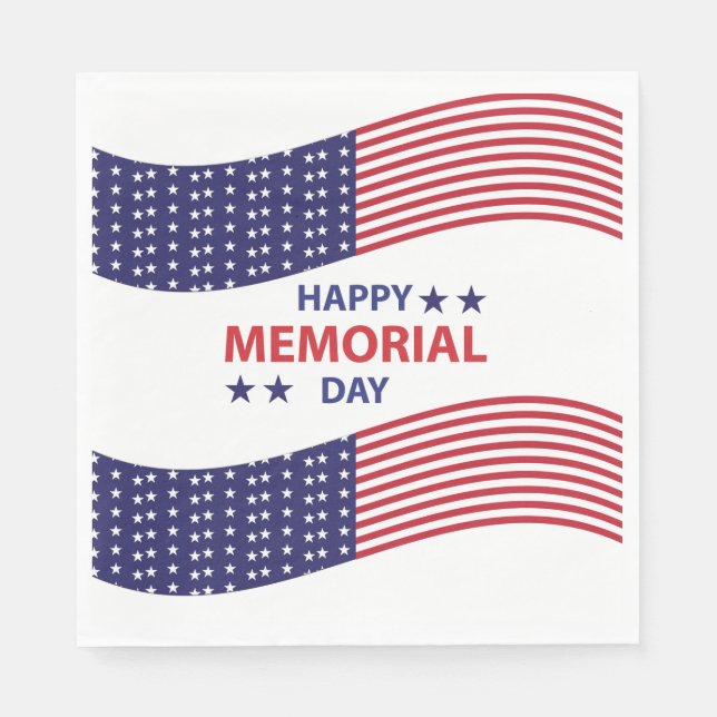 Serviette En Papier Joyeux Memorial Day (Devant)