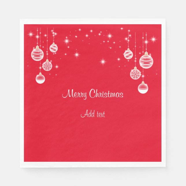 Serviette En Papier Joyeux Modèle de Noël, Design ornemental, (Devant)