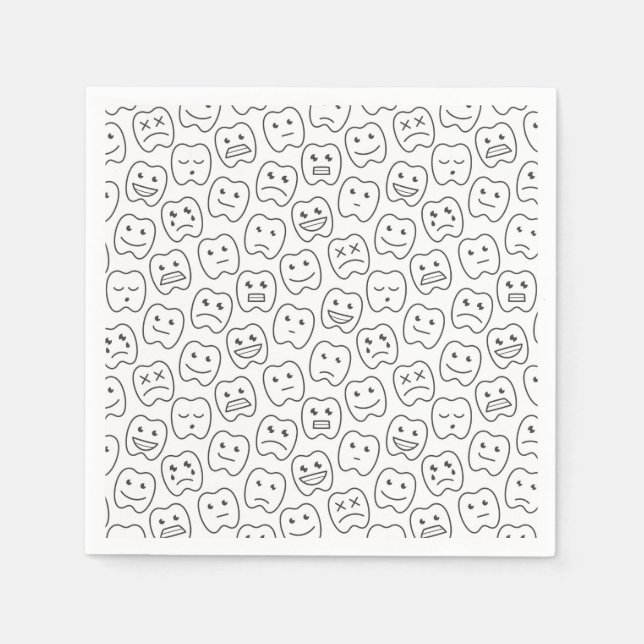 Serviette En Papier Joyeux Motif de dents (Devant)