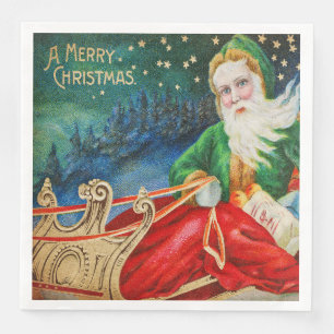 Serviette En Papier Joyeux Napkin de Noël ou papier découpage