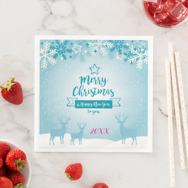 Serviette En Papier Joyeux Noël (En situation)
