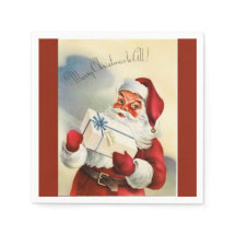 Joyeux Noël à tous Nappe en papier vintage Père No