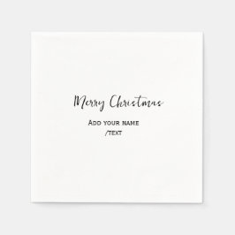 Serviette En Papier Joyeux Noël ajouter texte moderne simple